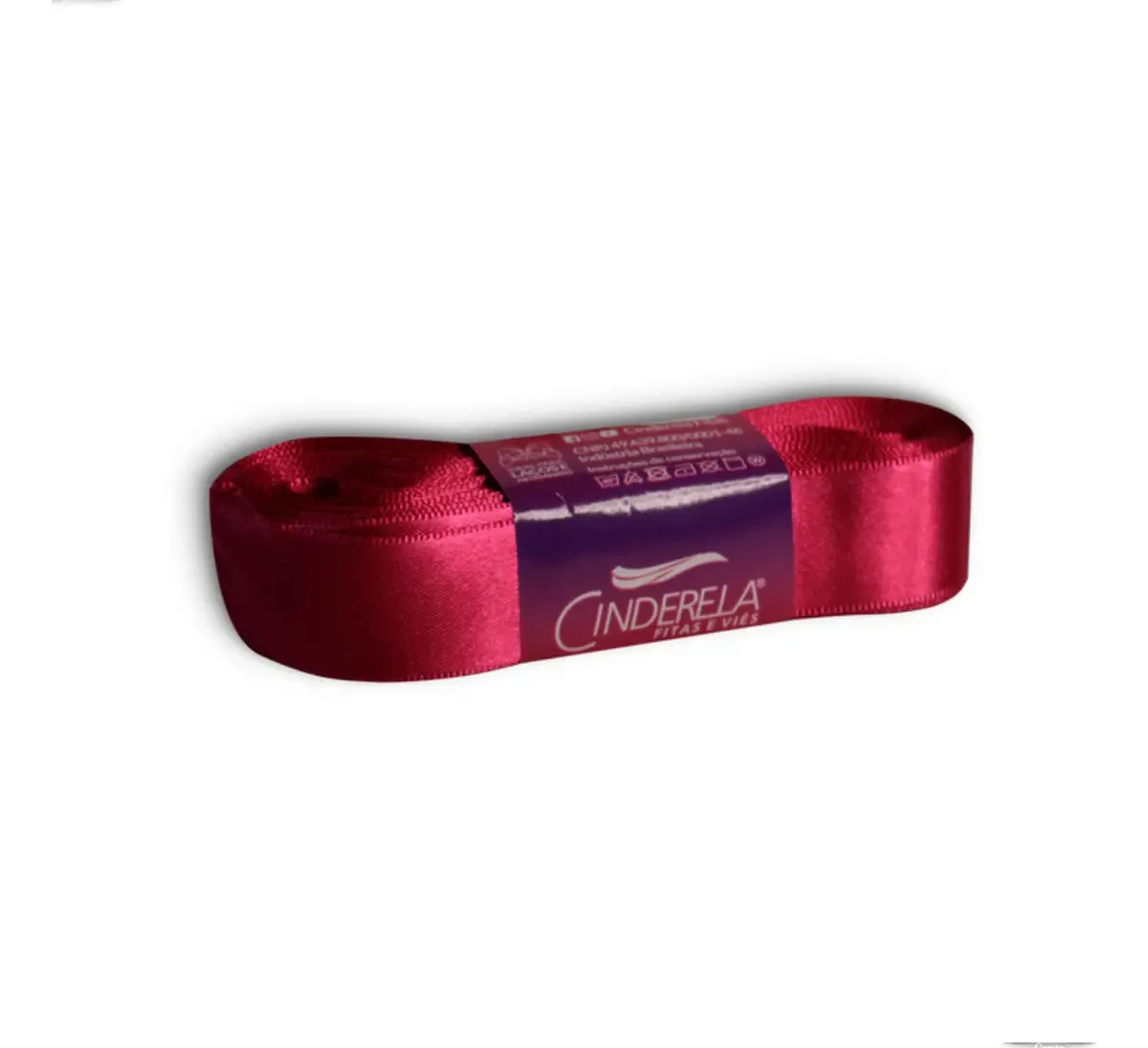 Fita de Cetim Lisa Cinderela, Rosa, Para Laços e Artesanato - 2.2 cm x 10 m