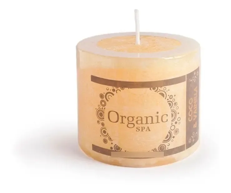 Spa orgânico Vela Aromática 6x6 Coco Vainilla