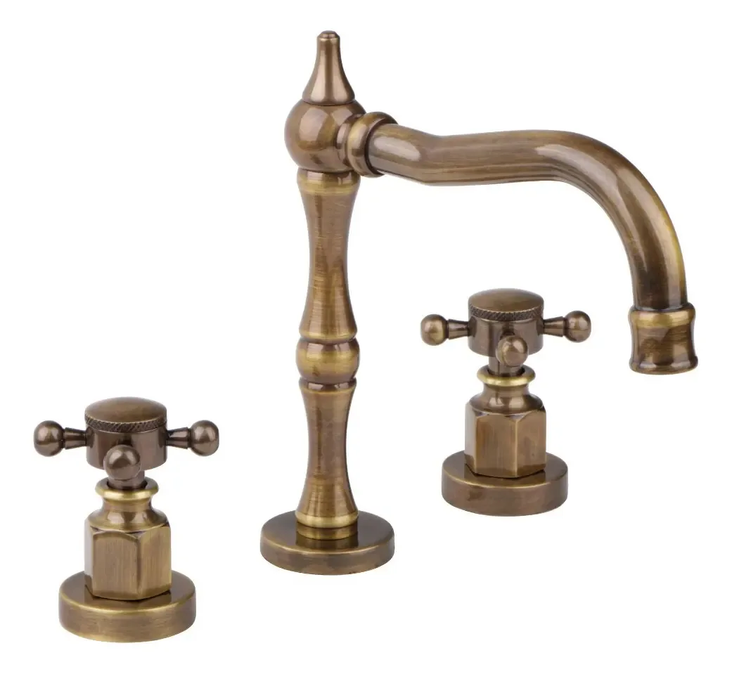 Torneiras de lavatório Haaz Vintage Cruz Old Bronze