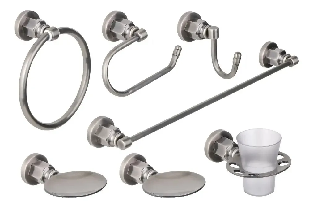 Kit Haaz Vintage Platinum de 8 peças e acessórios de banheiro