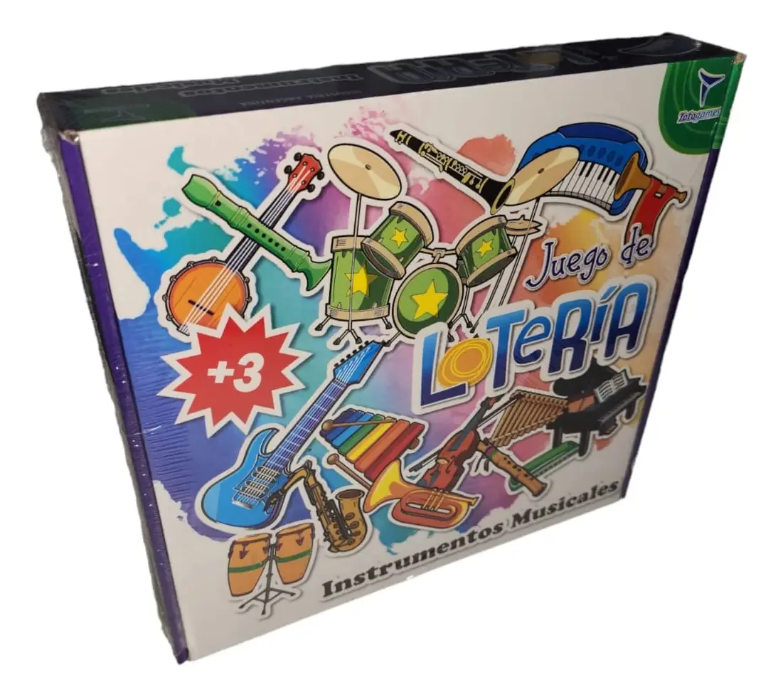 Jogo de tabuleiro Loteria Instrumentos musicais para crianças