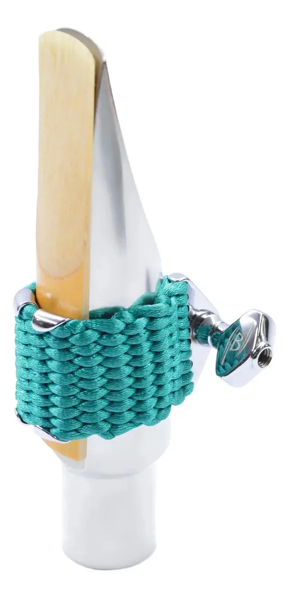 Braçadeira de bambu Nova Slim para bocal de metal turquesa Saxo