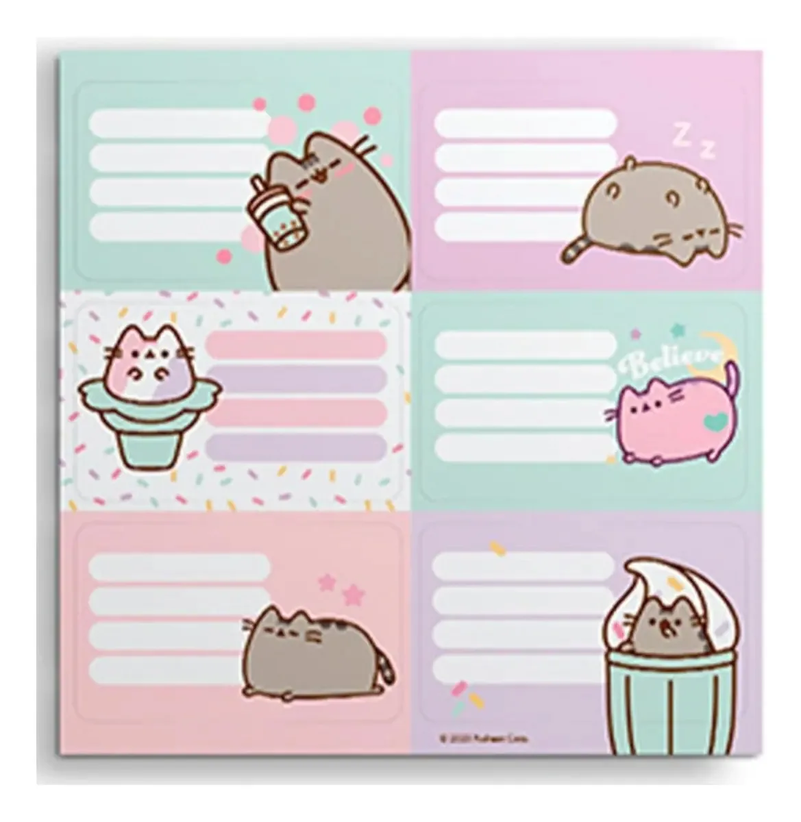 Mooving School Label 12 etiquetas Pusheen