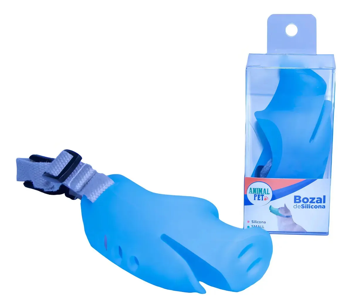 Focinho médio de silicone Animal Pet Celeste