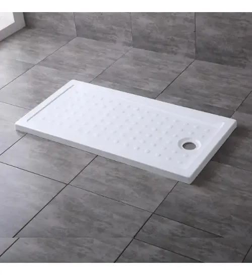 Receptáculo de chuveiro de acrílico reforçado de cor branca Waterplast com banheira de chuveiro antiderrapante Mentay Line 140x70x5