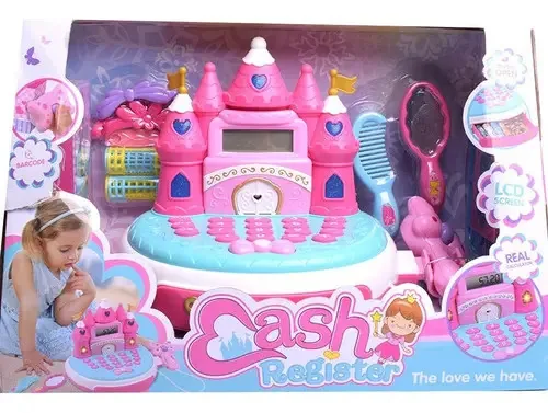 Caixa registradora rosa em forma de castelo