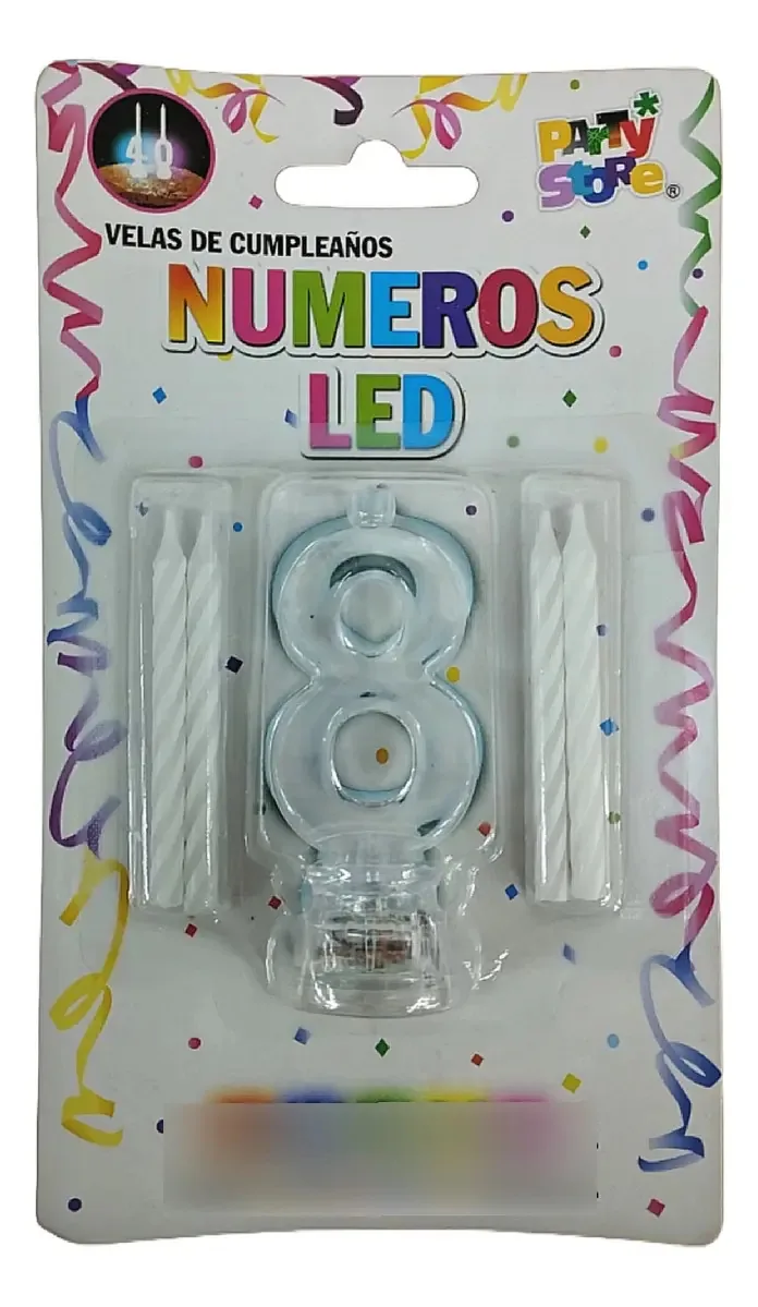 Vela de luz LED com 4 velas X1 Nº8
