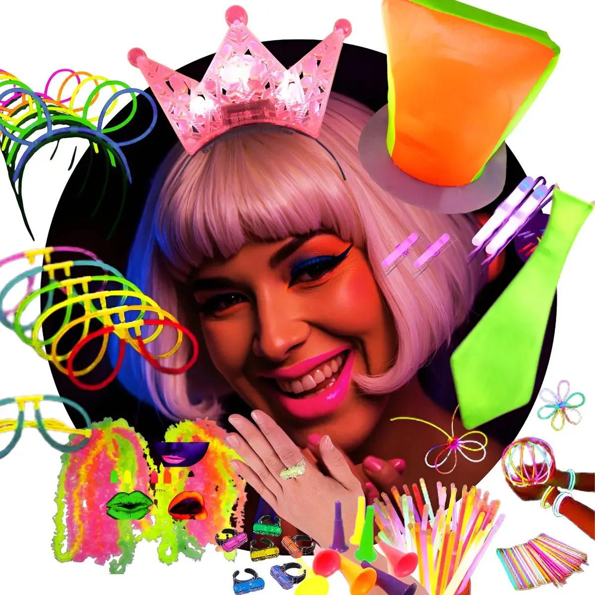 Lente de cotilhão de festa 10Tra Neon Party Accessories - pacote x 232 unidades