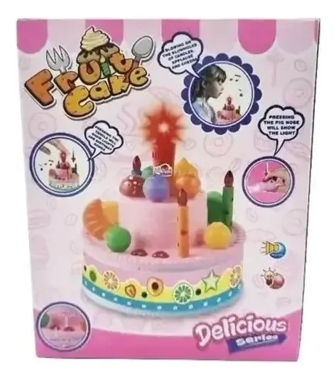 Bolo com luzes e som Feliz aniversário Faydi