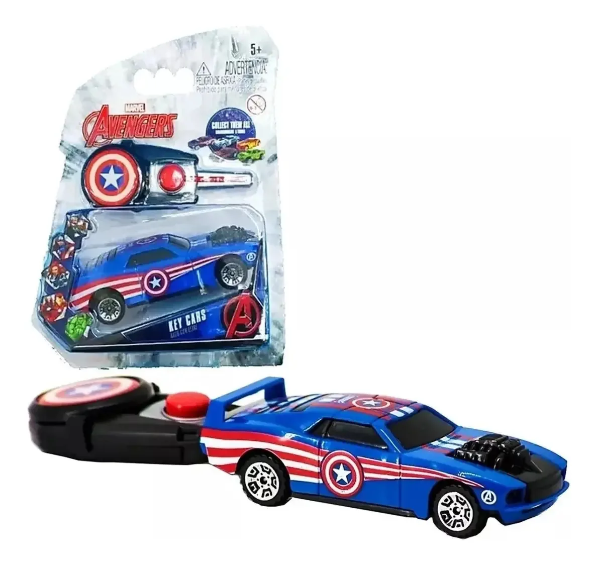 Autos Avengers C/llave Lanzador Key Cars Faydi 130-0021 Color CAP.AMERICA