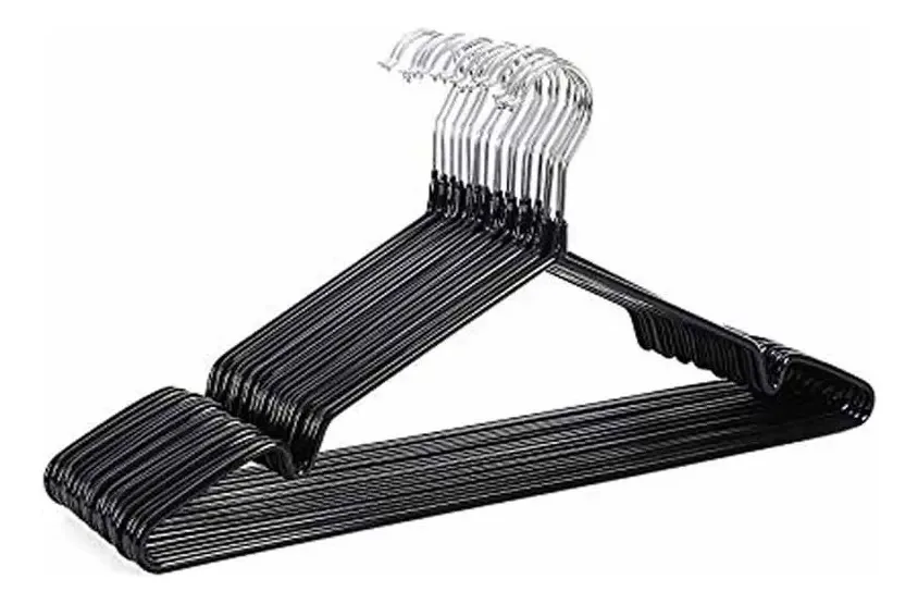 Cabides de arame revestidos X50 para calças - pretos