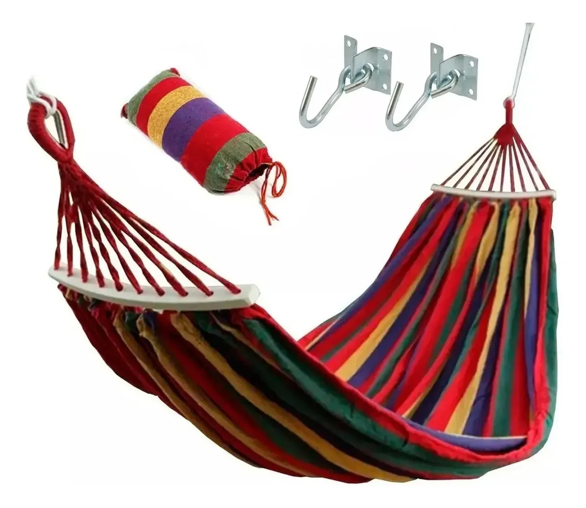 Redes paraguaias de 200 x 150 cm de 2 lugares com suporte de jardim azul