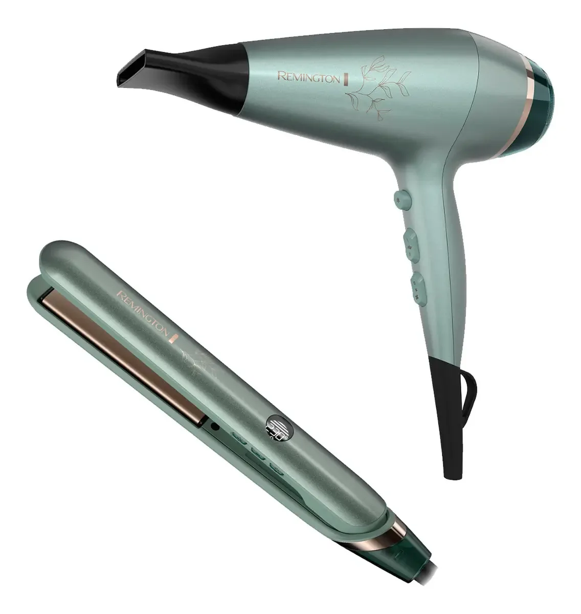 Alisador de cabelo Remington e secador de cabelo Combo Botanicanls