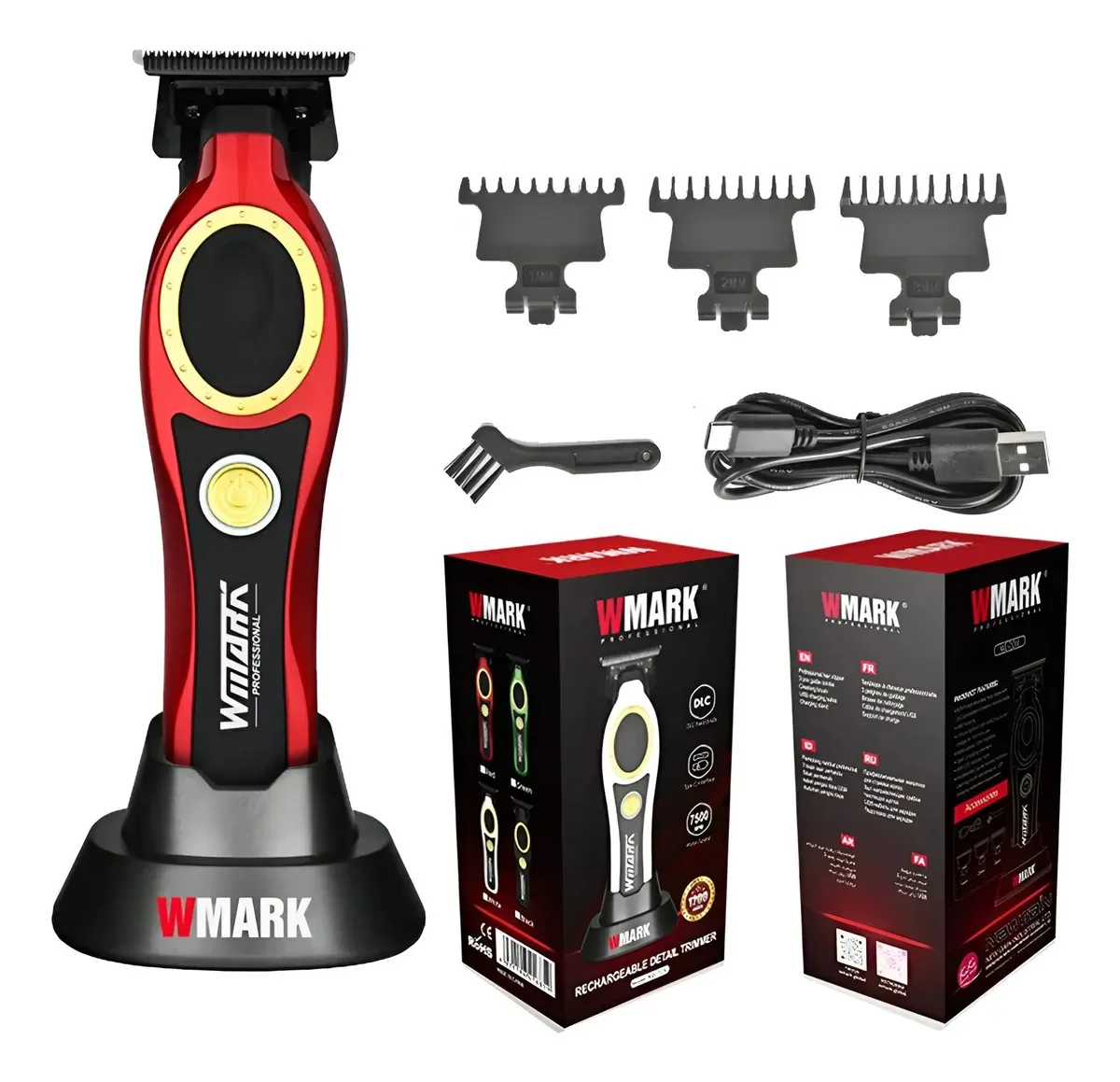 Aparador Inalam Patillera. Profissional com acessórios e base de carregamento Wmark Ng-7230 7500 Rpm Red