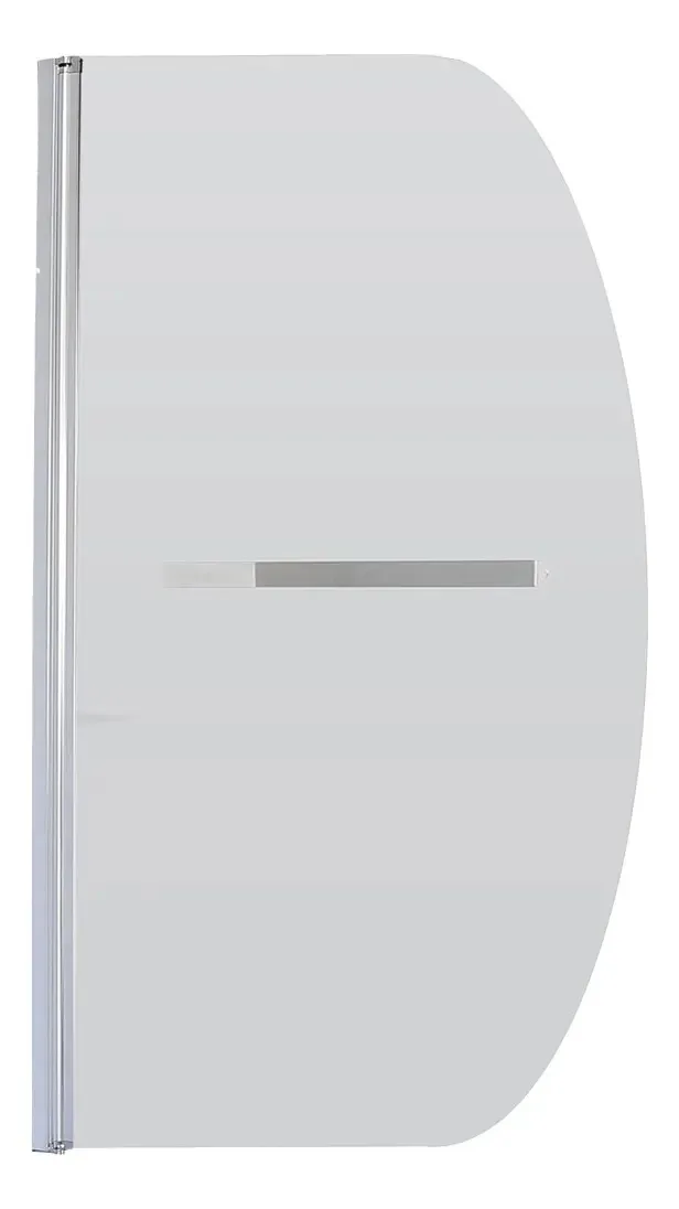 Tela dobrável 090 transparente curva para banheira, moldura branca