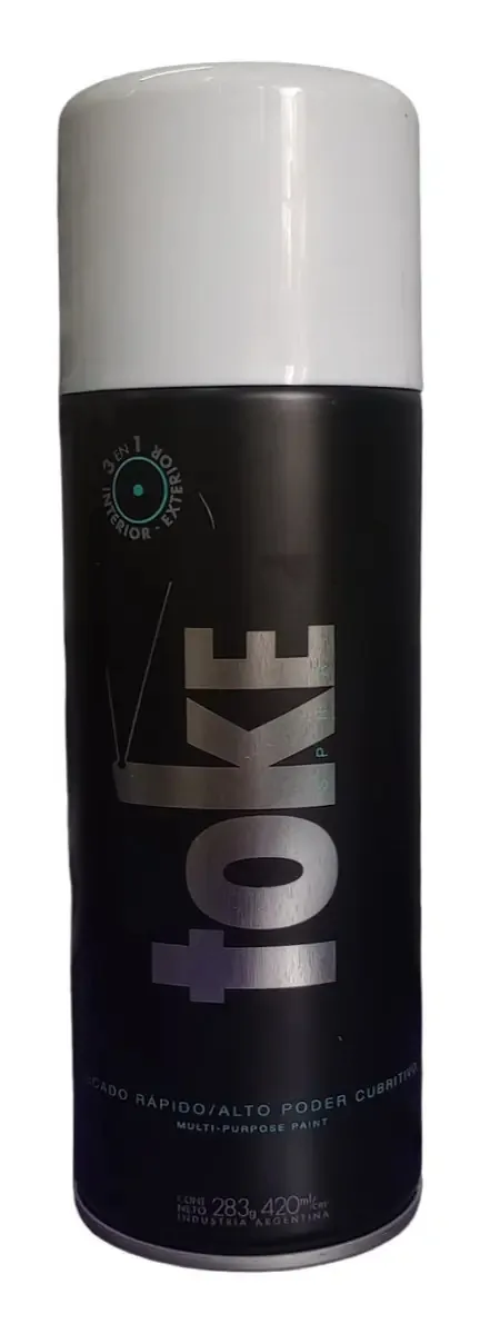 Tinta spray em aerossol Toke 3 em 1 INT/Ext X 420 ml em cores brancas brilhantes
