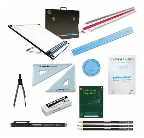 Kit Tablero Desenho Técnico Atril 6 40x50 Plantec Completo