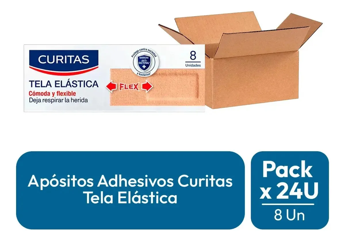 Band-Aids de Tecido Originais Pacote com 24 caixas de 8 Unidades (192 curativos no total) Clássicos Hipoalergênicos