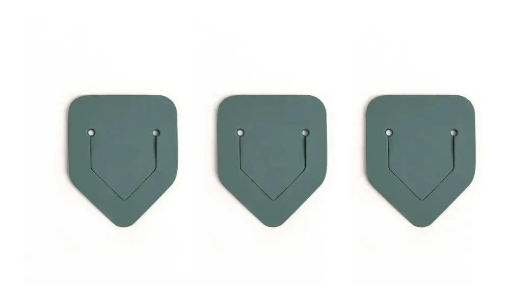 Conjunto de marcadores (x3) de couro reciclado verde eucalipto