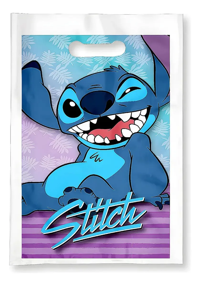 Bolsa de piñata Stitch X10 - Waf Cotillion, cor azul
