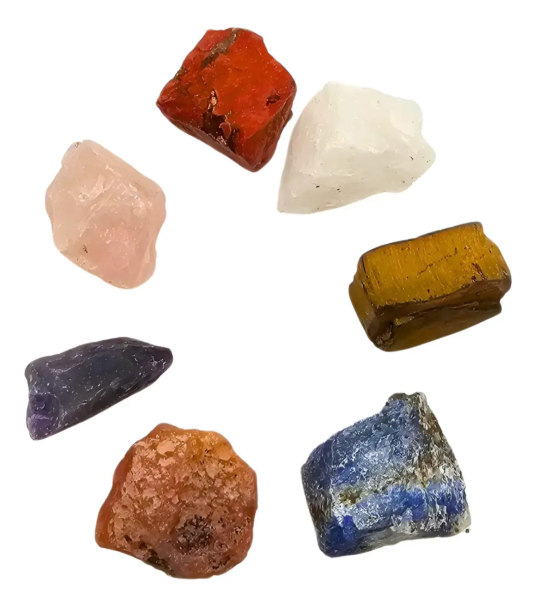 Conjunto de 7 cristais de energia bruta de 7 chakras de energia