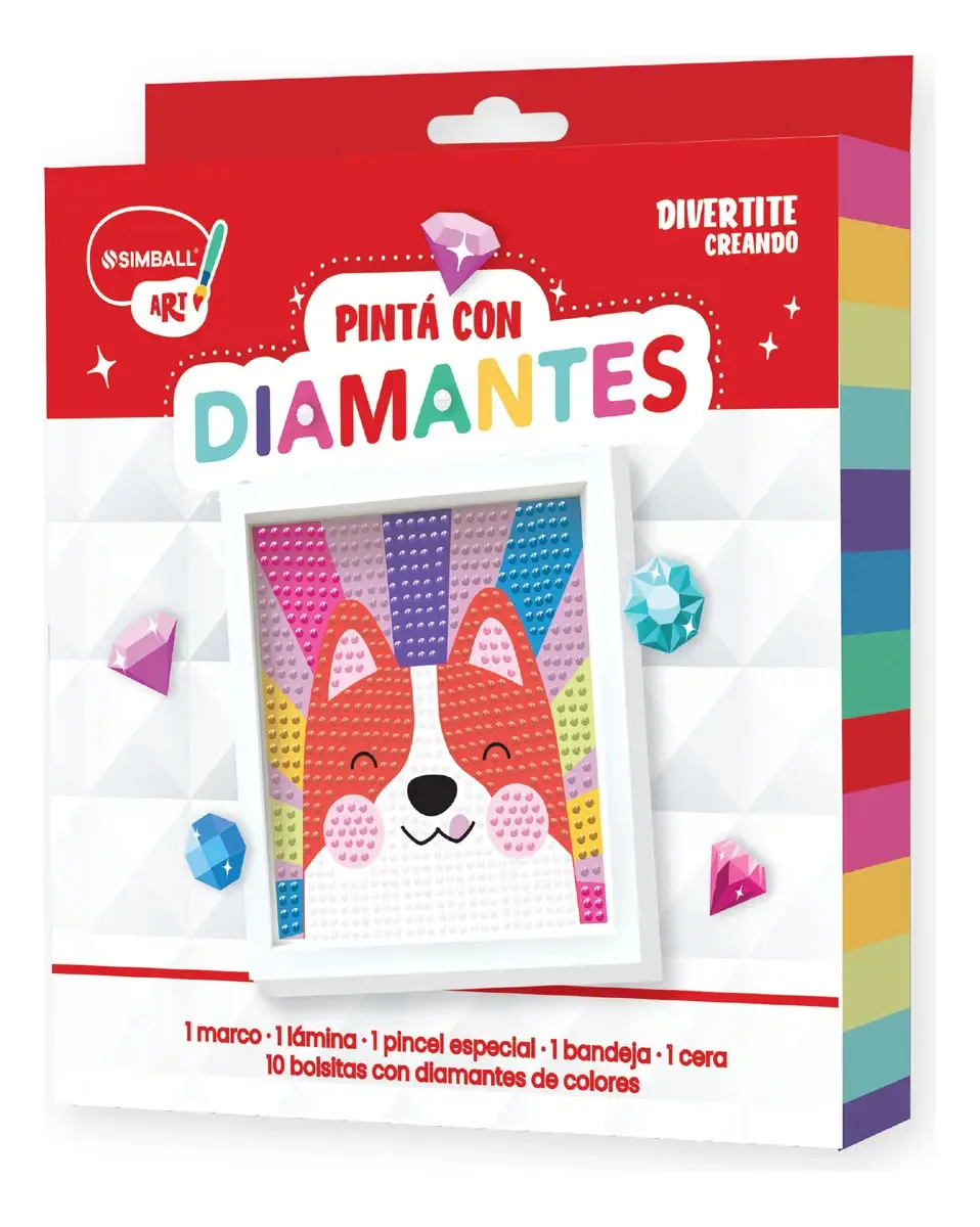 Arte de Simball com Diamantes e Cachorro