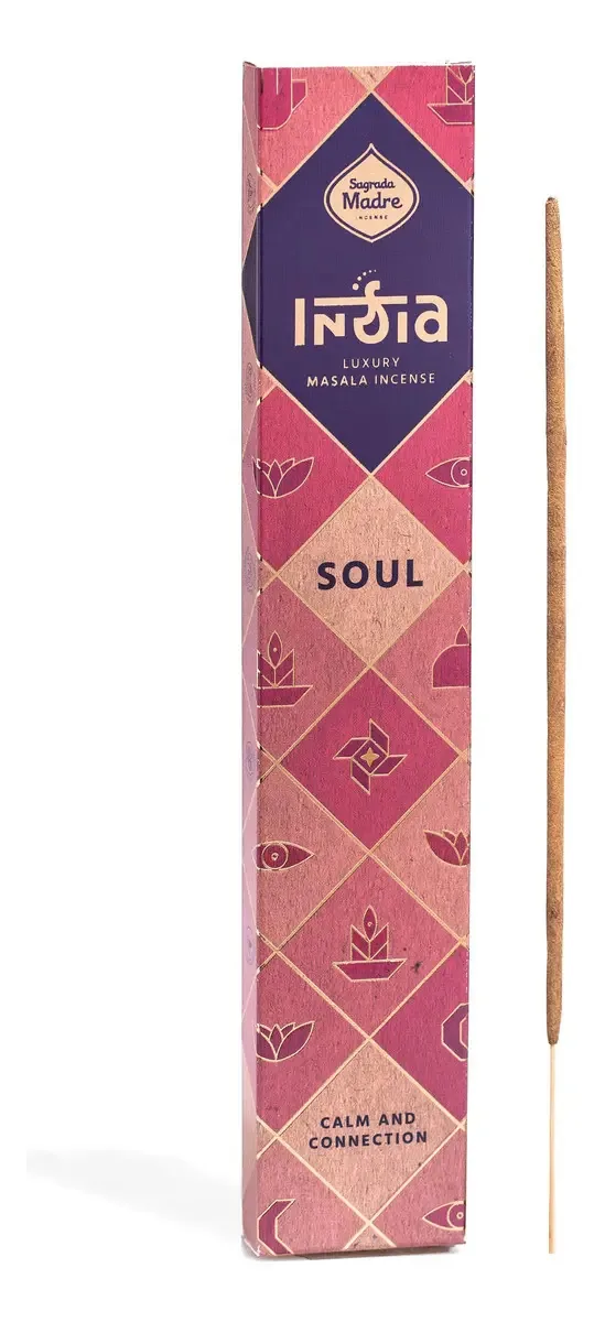 Fragrância Sahumerio Sagrada Madre India Masala X4 da Message Soul - Força e Energia