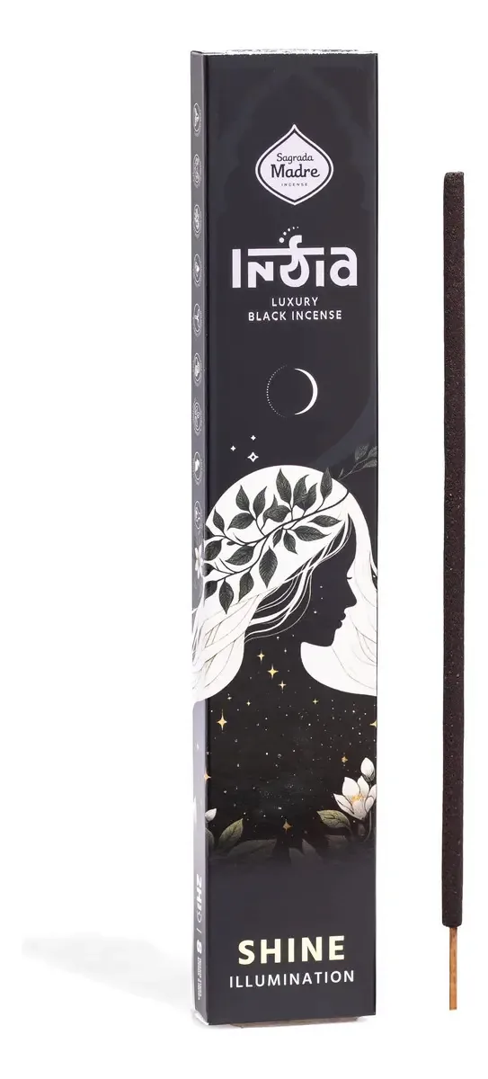 Sahumerio Sagrada Madre India Black X12 Per Message Fragrance Gloss - Iluminação