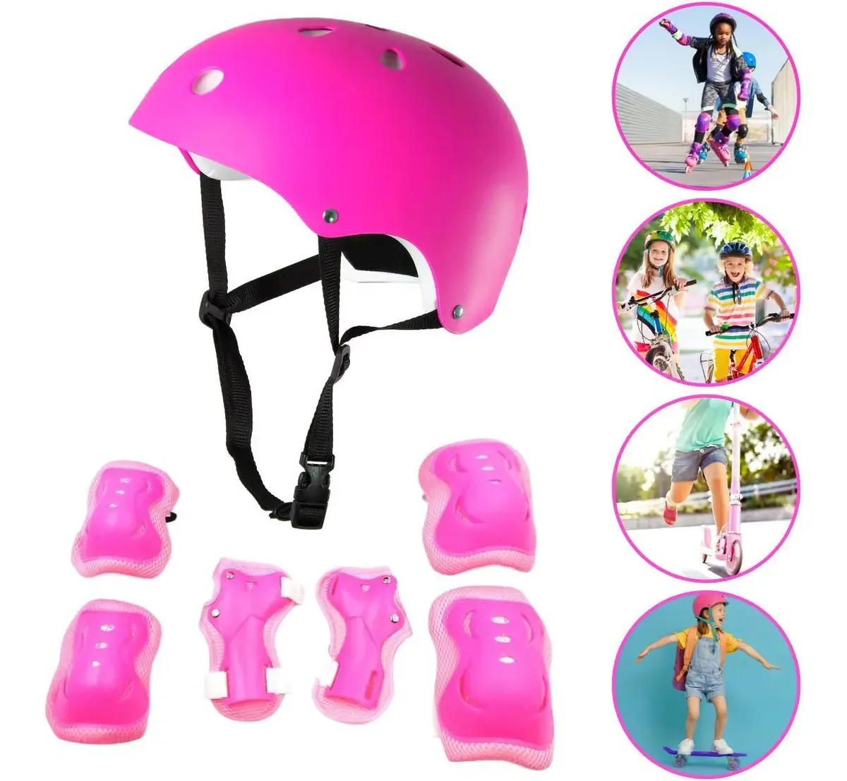Kit Proteção Infantil Arte De Rua - Capacete E Protetores
