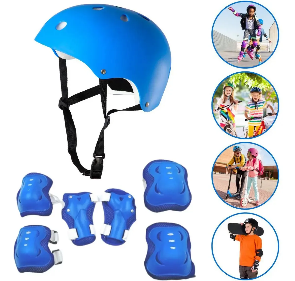 Kit Proteção Infantil Arte De Rua - Capacete E Protetores