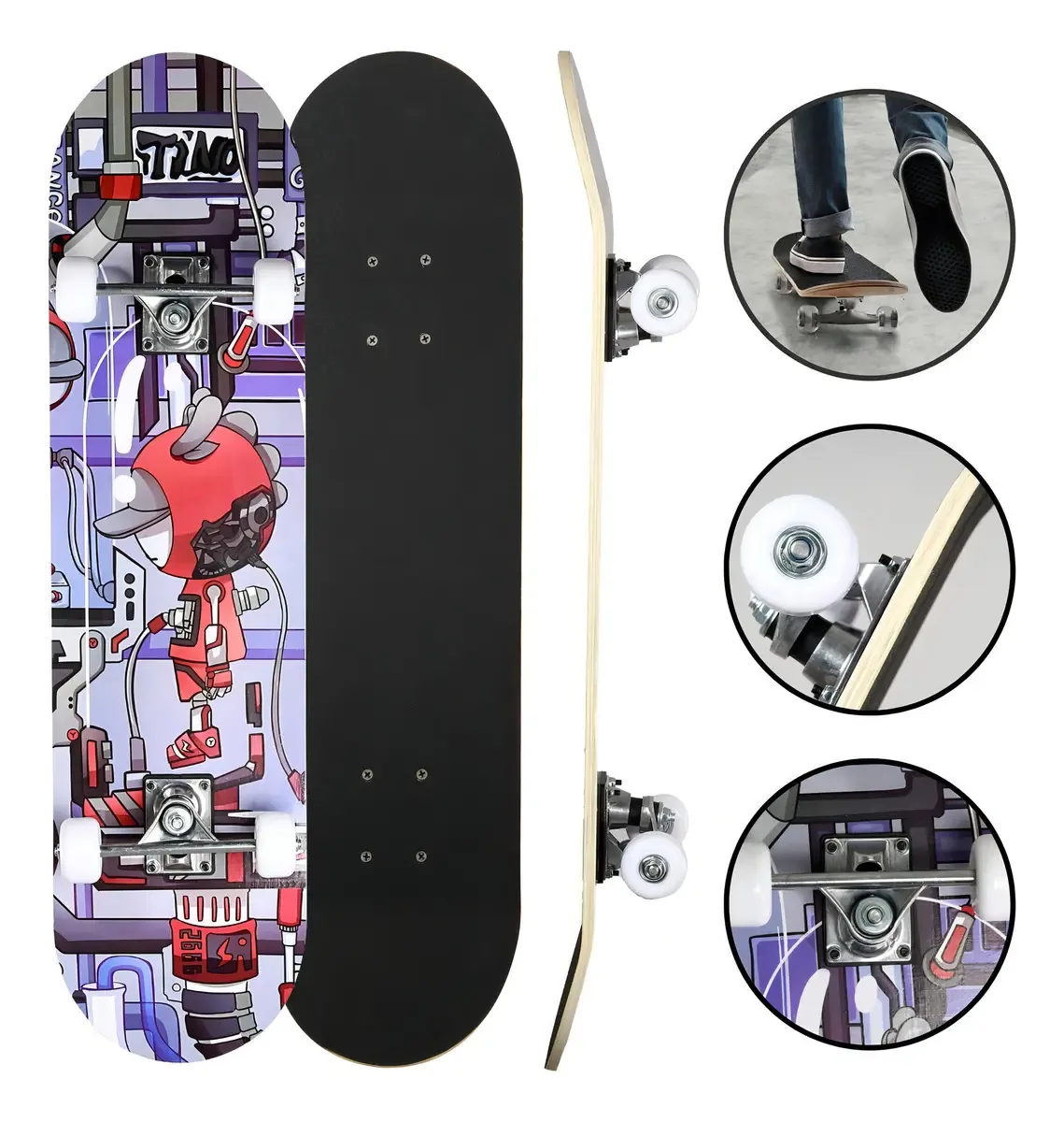 Skate Infantil E Juvenil Semi Profissional 78x20cm