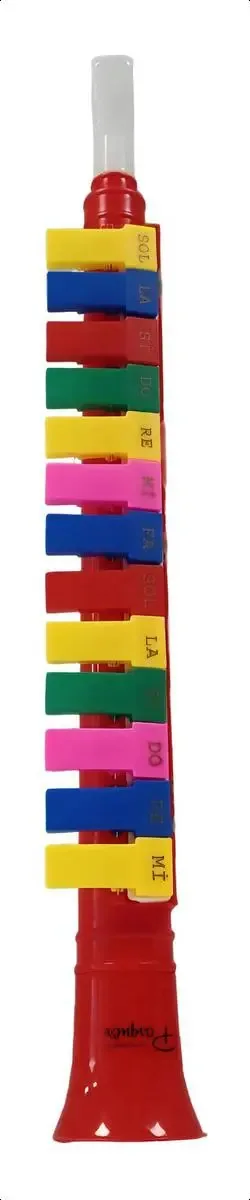 Melodica Parquer, flauta, 13 notas, teclas vermelhas, cores