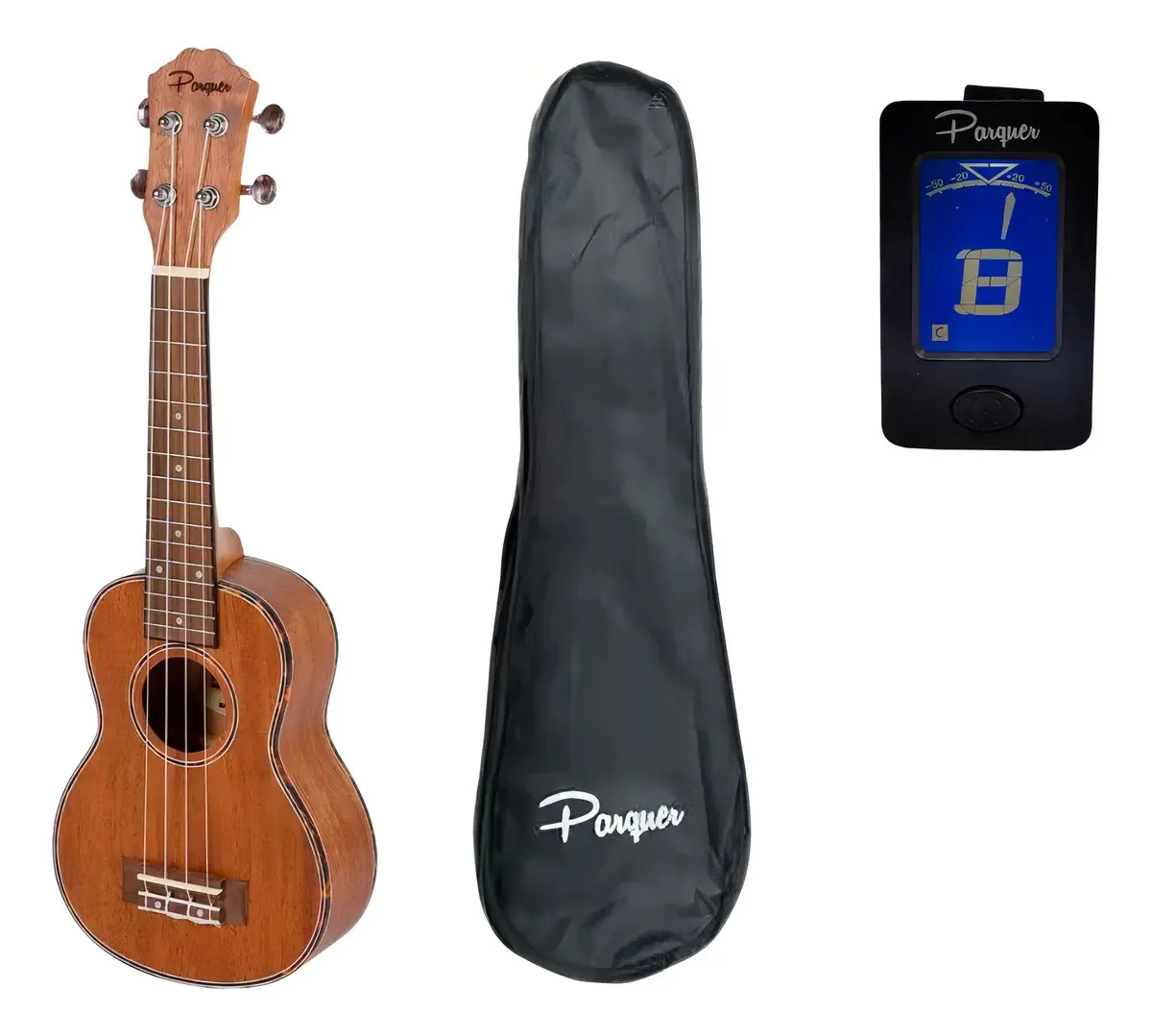 Ukulele Soprano Parquer Color Wood + Estojo + Afinador Marrom