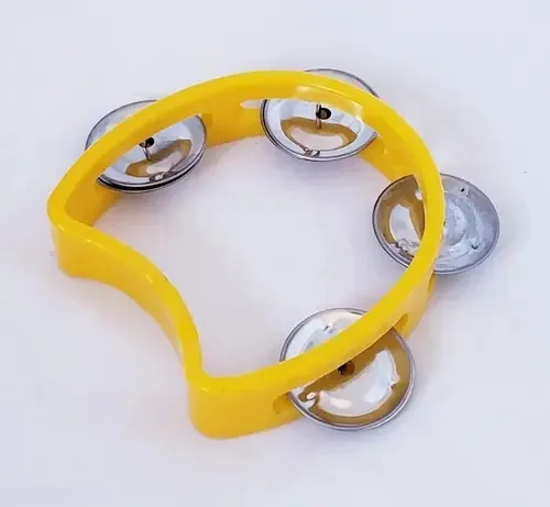 Parquer Crescent Tambourine 8 Rattles Yellow Girl Yellow