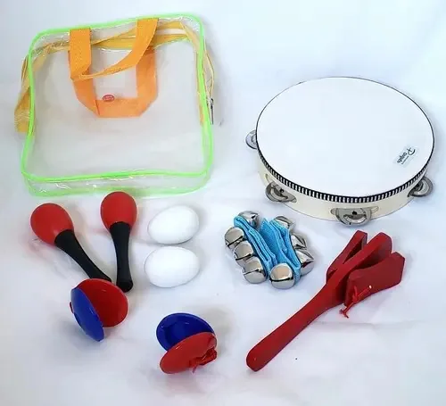 Conjunto de percussão infantil Parquer Tz6h Maracas Pandeiro