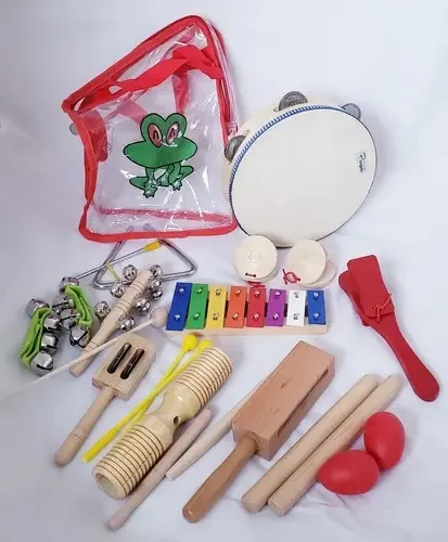Conjunto de percussão infantil Parquer Tz12l Shakers Pandeiro Box