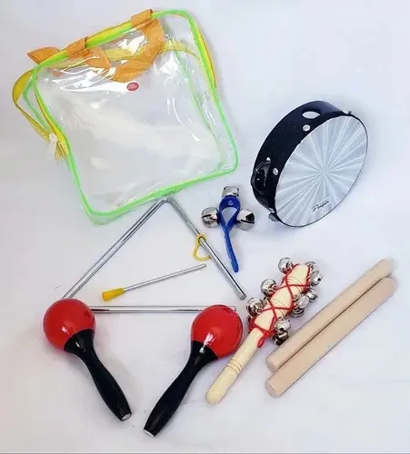 Conjunto de percussão infantil Parquer Tz6a Maracas Pandeiro