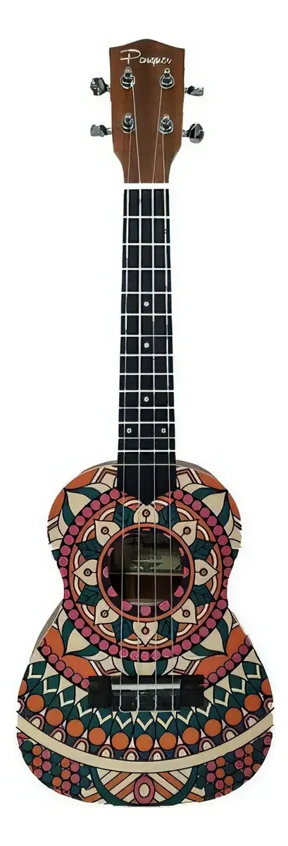 Capa marrom Ukulele Concert Parquer Honolulu Spruce Design