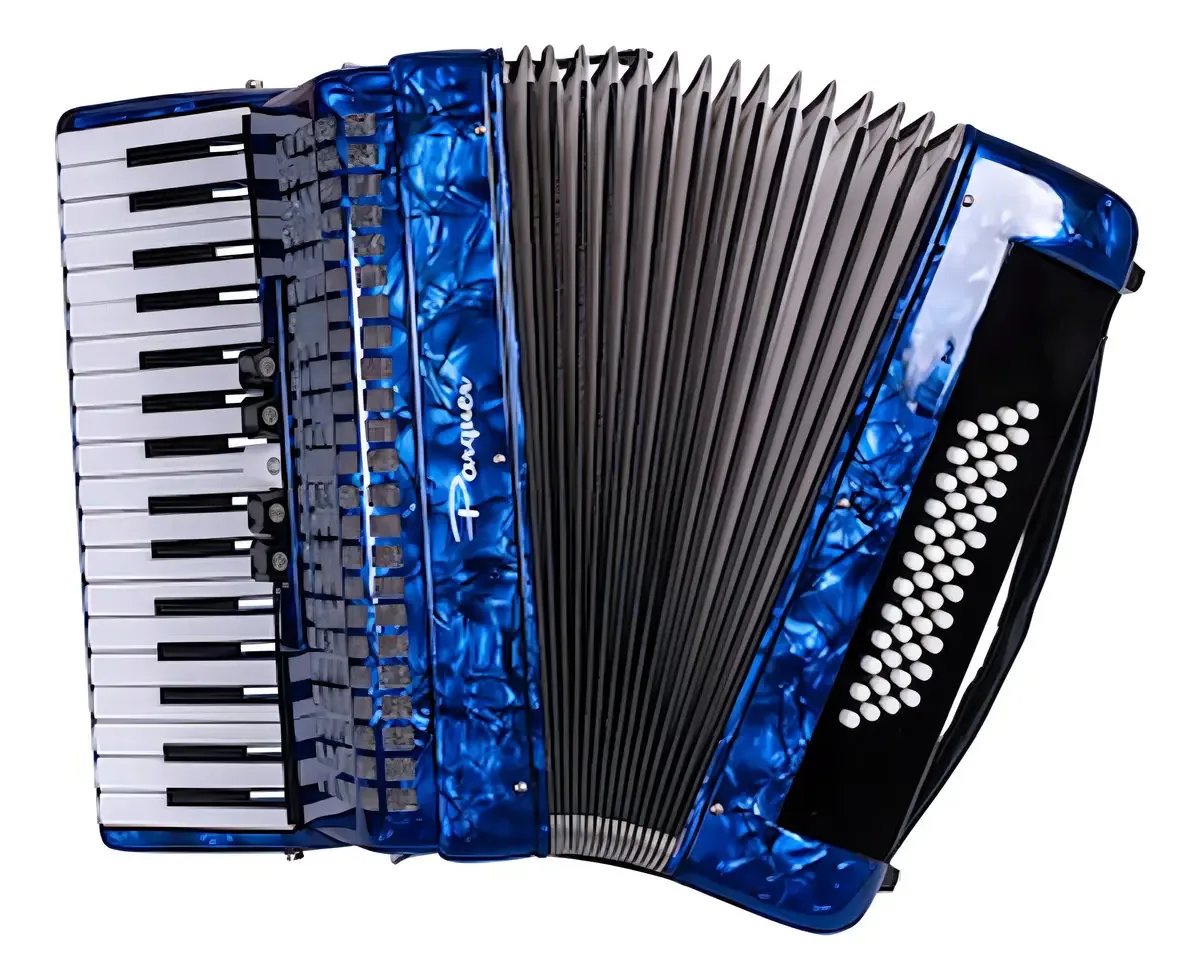 Acordeon A Piano Sj2011 48 Baixo 34 Teclas Prm Cor Azul