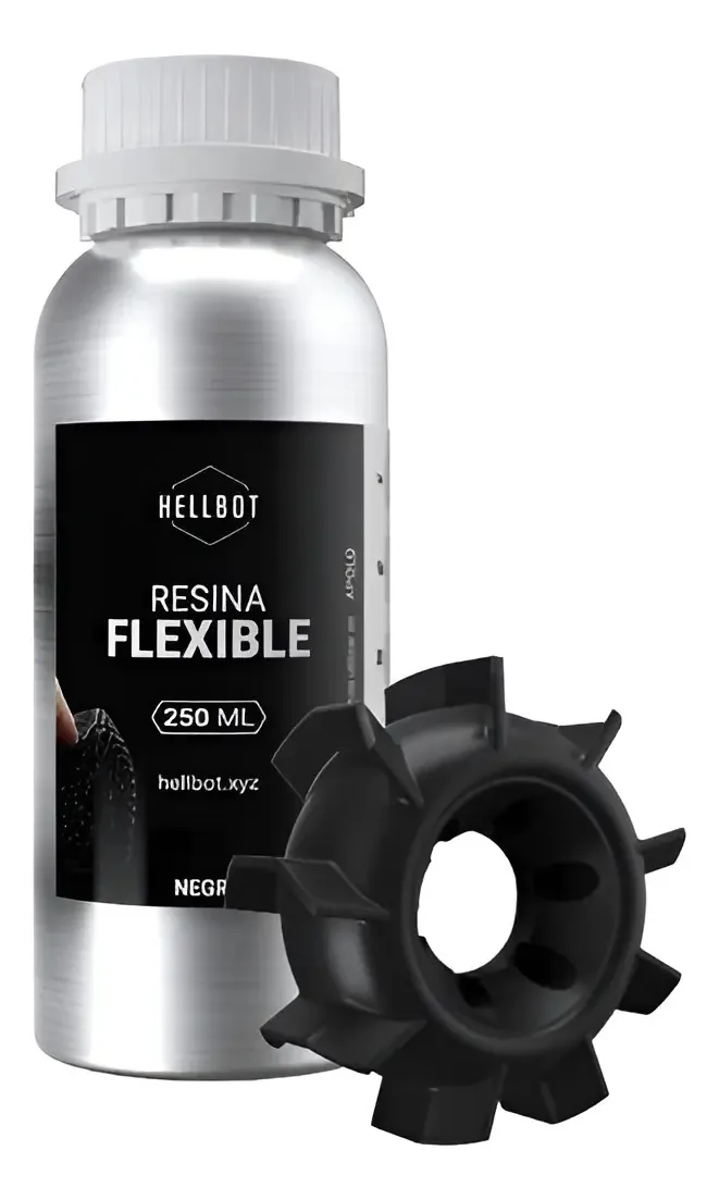 Resina de impressão 3D Hellbot Flexible Black 250ml preta