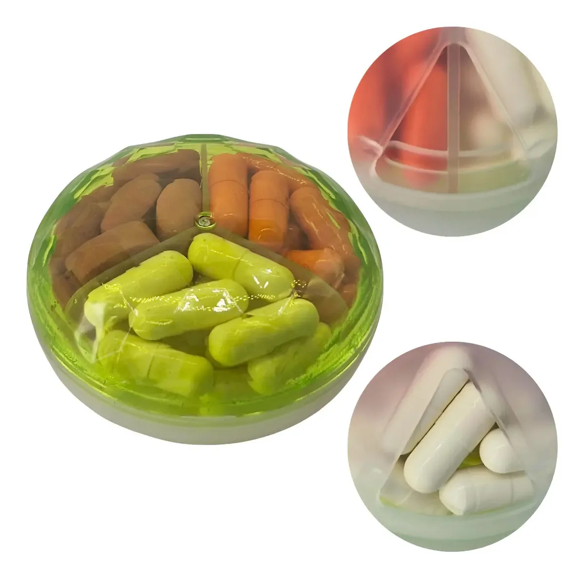 Porta Remedios Compacto Caixa Para Comprimidos Mini Vitamina Cor Verde
