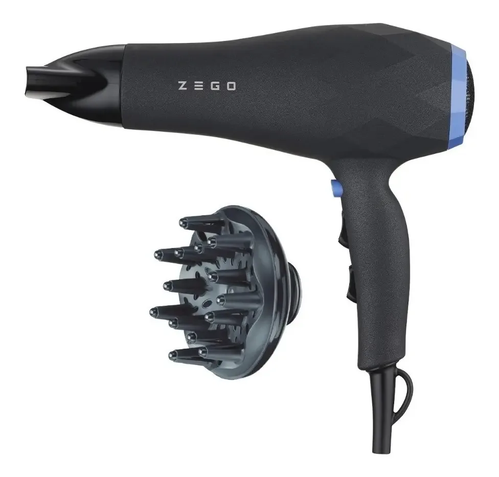 Secador de cabelo preto Zego ZBS2200