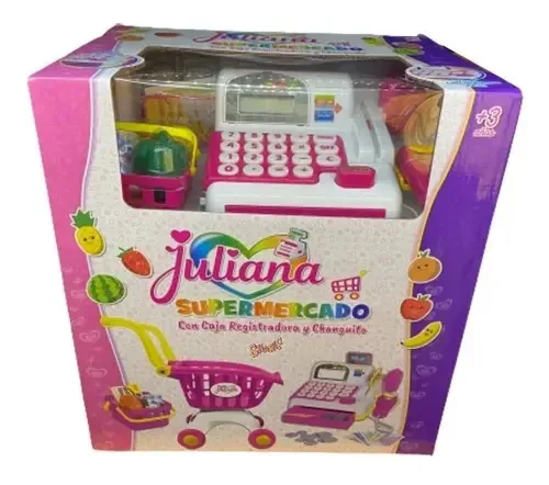 Carrinho de compras da caixa registradora do supermercado Juliana, cor rosa