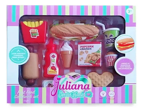 Conjunto de sanduíches de fast food Encastre Juliana Sisjul044 Color