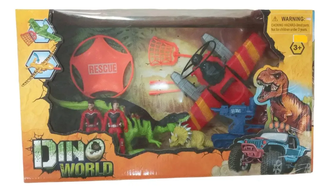 Conjunto Dino World MonoCoco Conjunto de bonecos de ação Dino World Plane Dinosaur - 5 peças