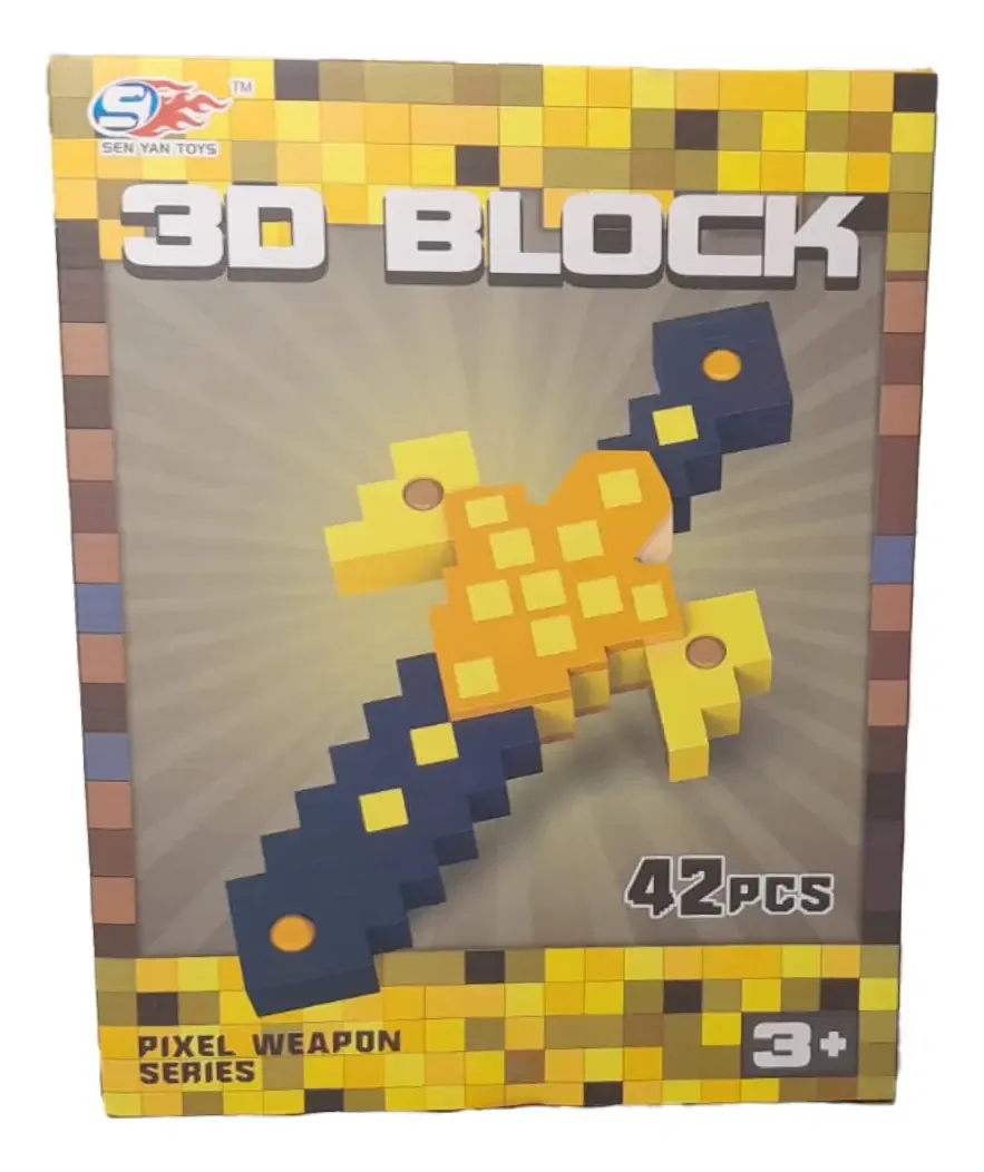 Espada de borracha Eva 3D, série de armas Pixel de 42 peças