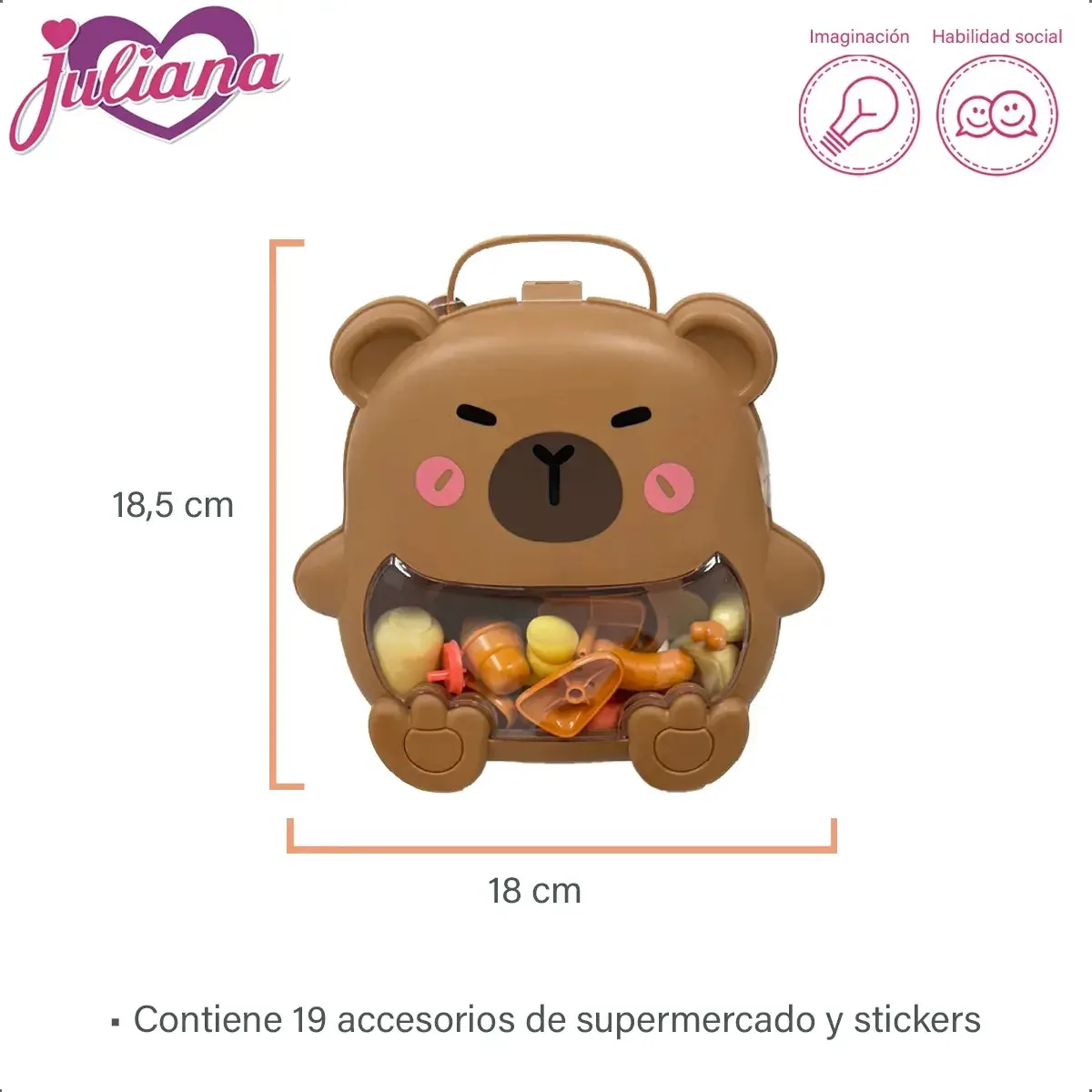Kit de brinquedos de supermercado Capy de 19 peças com acessórios