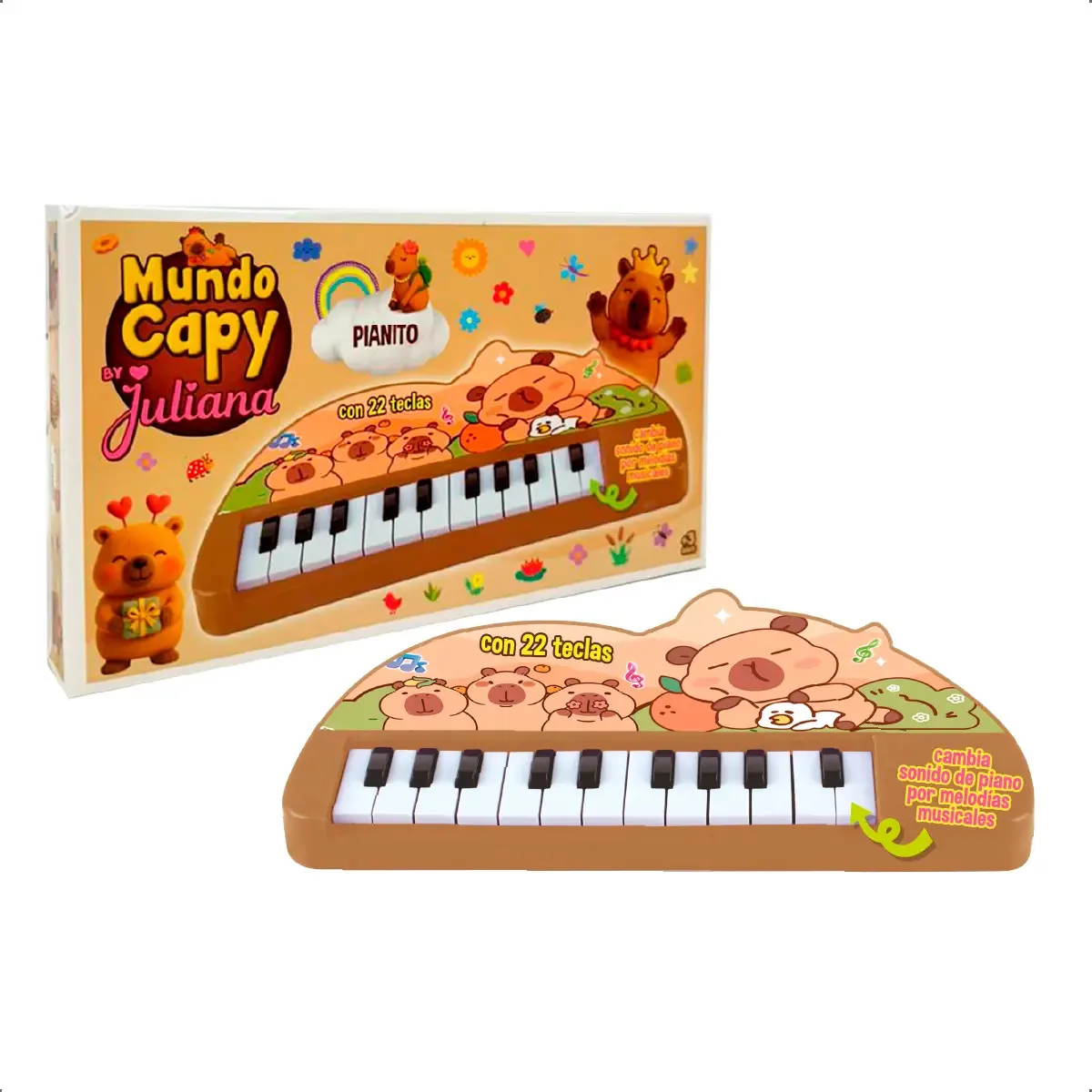 Piano Mundo Capy com som marrom e melodias
