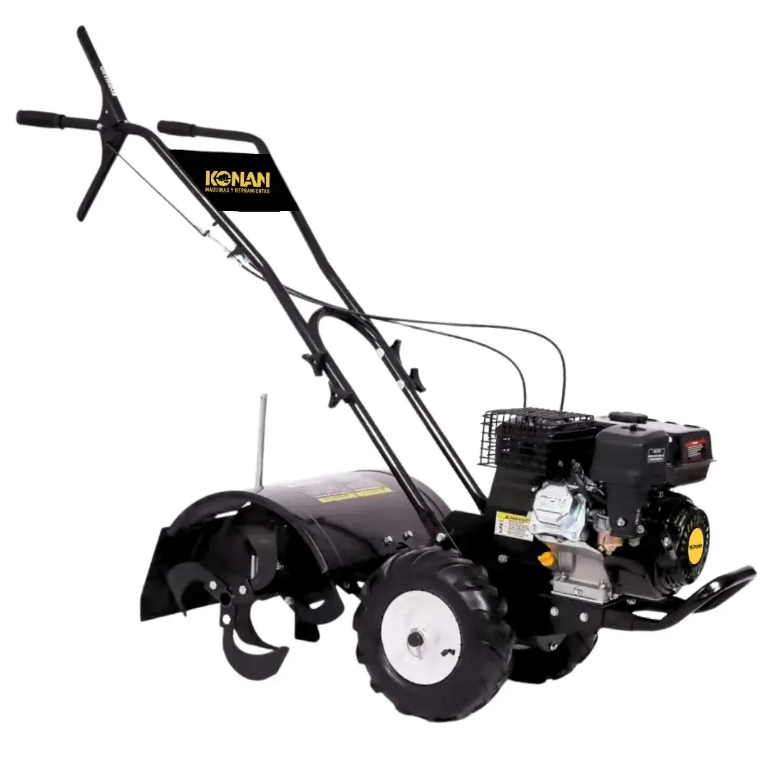 Cultivador a motor Nafter autopropulsado Konan de 7 HP de largura e 450 mm Rodas pneumáticas de profundidade de rotulagem