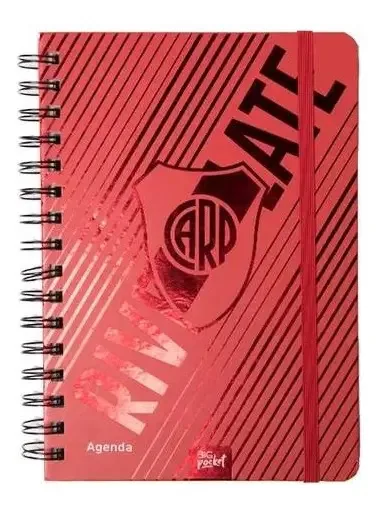 Diário 2024 PPR Agendas River cor vermelha com design de rio
